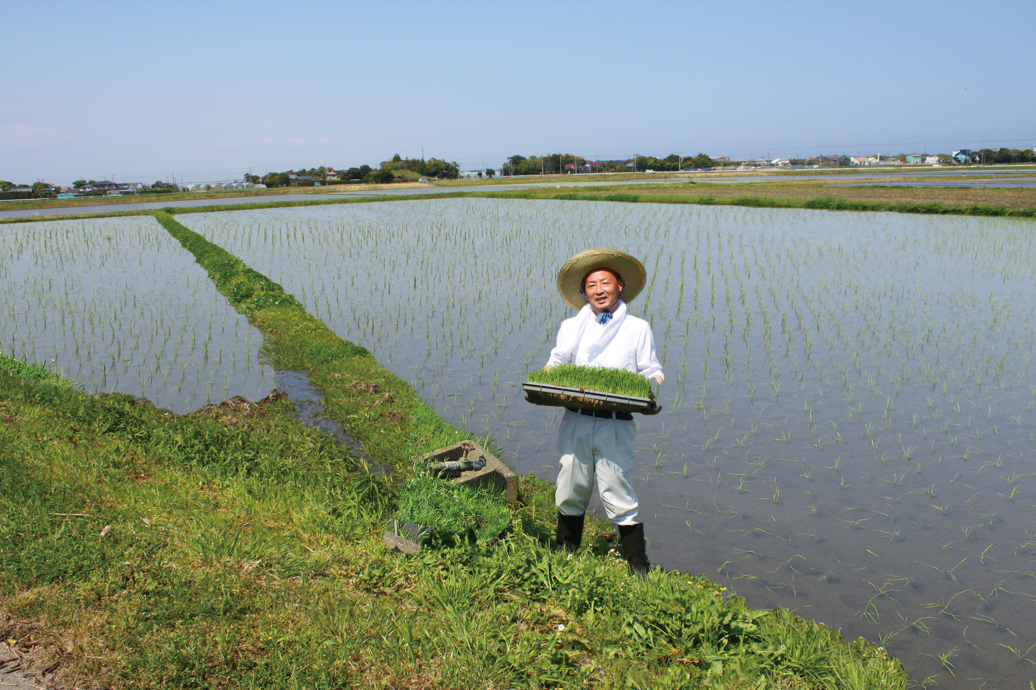 田植えの苗を運ぶ鵜沢一男